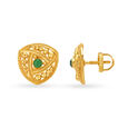 Unique Gold Stud Earrings with Coloured Centre,,hi-res 2