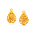 Glossy Gold Teardrop Stud Earrings 