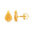 Glossy Gold Teardrop Stud Earrings 2