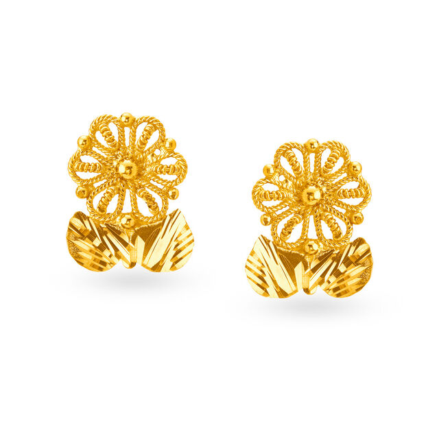 Graceful Floral Stud Earrings 