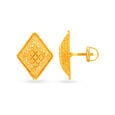 Elegant Filigree Gold Stud Earrings 2