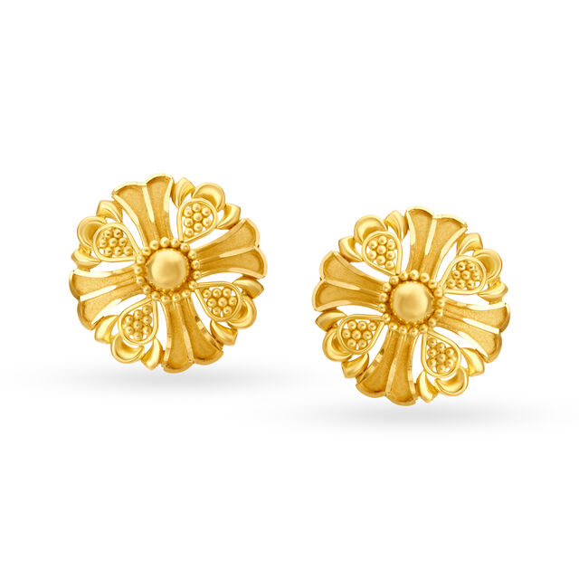 Wondrous Fancy Gold Stud Earrings 