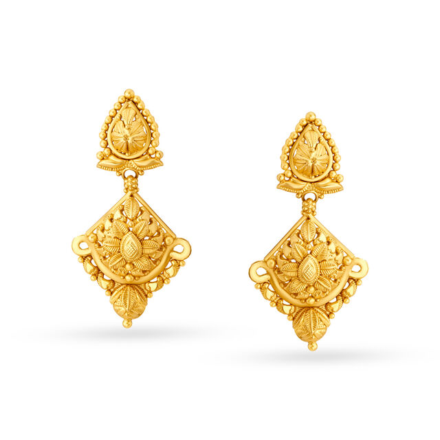 Whimsical 22 Karat Yellow Gold Carved Diorama Necklace And Earrings Set,,hi-res 3