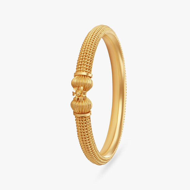 Bold Intricate Gold Bangle 2