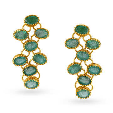 Fancy Charming Emerald Drop Earrings