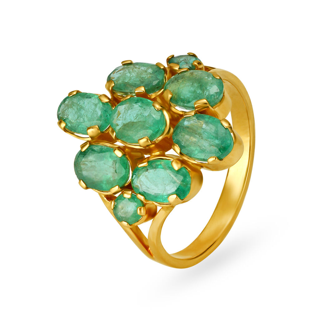 Buy Irresistible Cocktail Look Emerald Ring at Best Price Tanishq UAE