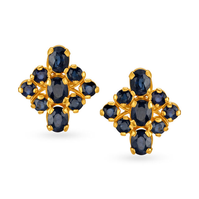 Stunning Fancy Sapphire Stud Earrings 