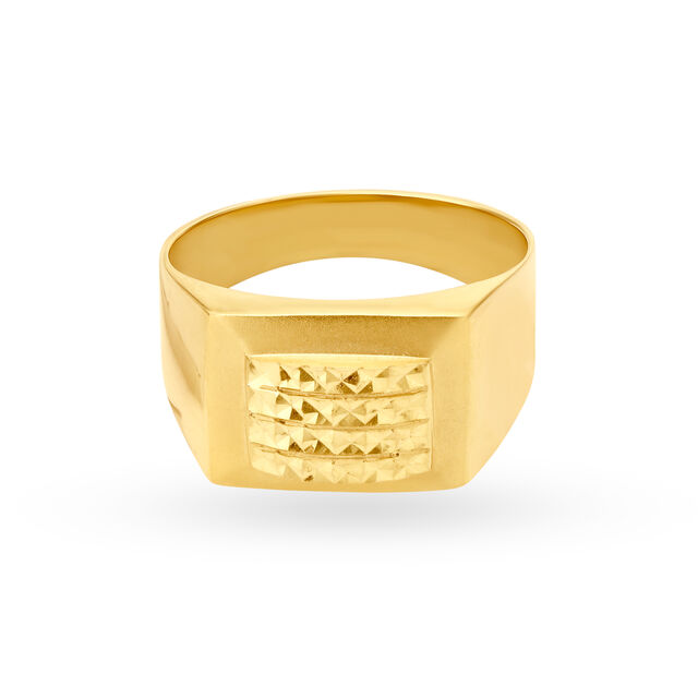 Enthralling Geometric Gold Ring for Men,,hi-res