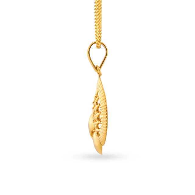 Artsy 22 Karat Yellow Gold Abstract Motif Pendant 2
