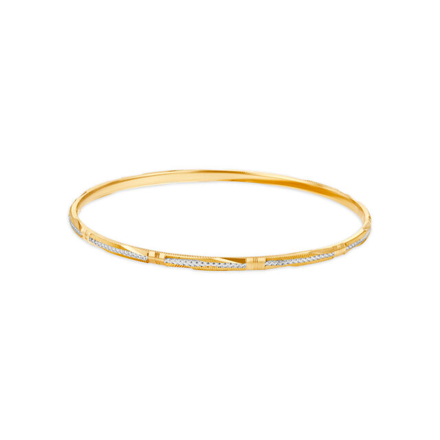 Elegant Yellow Gold Ribbed Bangles