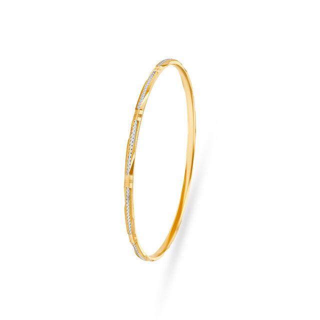 Elegant Yellow Gold Ribbed Bangles