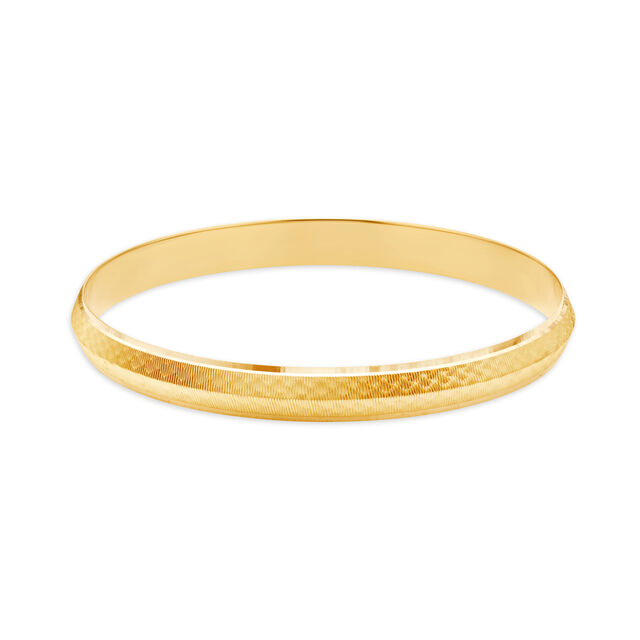 Appealing Yellow Gold Ridged Kada,,hi-res 