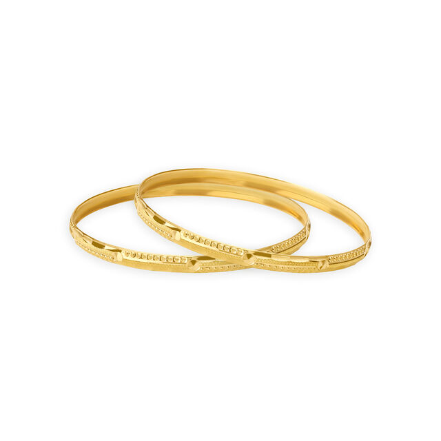 Timeless Detailed Gold Bangle,,hi-res
