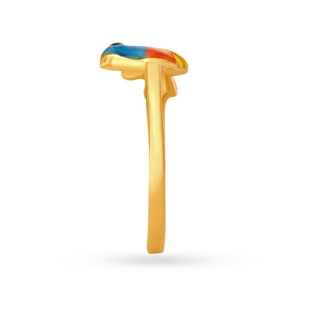 Tropical Parrot Gold Finger Ring for Kids