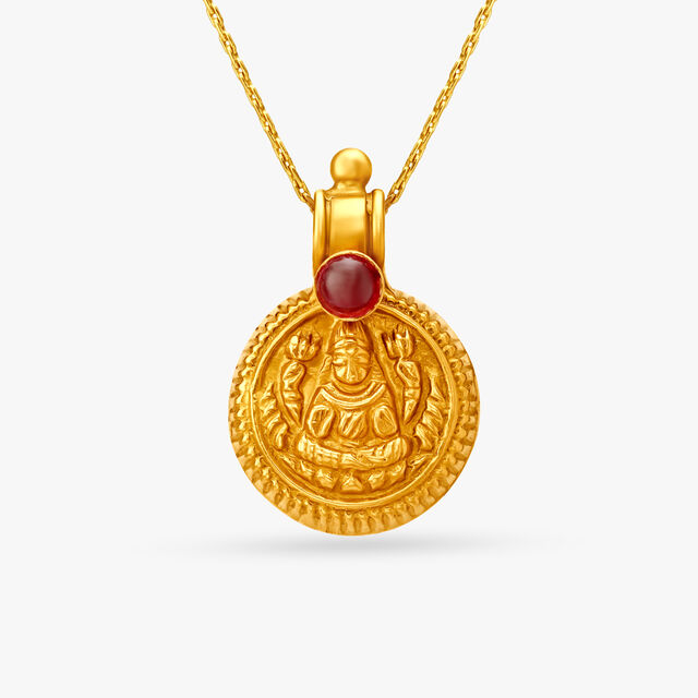 Circular Lakshmi Kasu Pendant,,hi-res 
