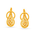 Expressive 22 Karat Yellow Gold Drop Earrings,,hi-res 