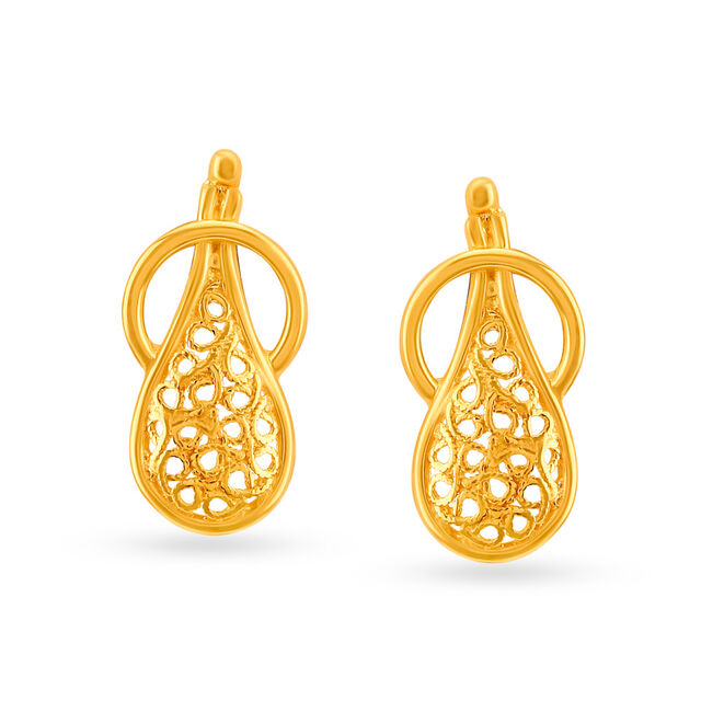Expressive 22 Karat Yellow Gold Drop Earrings,,hi-res 