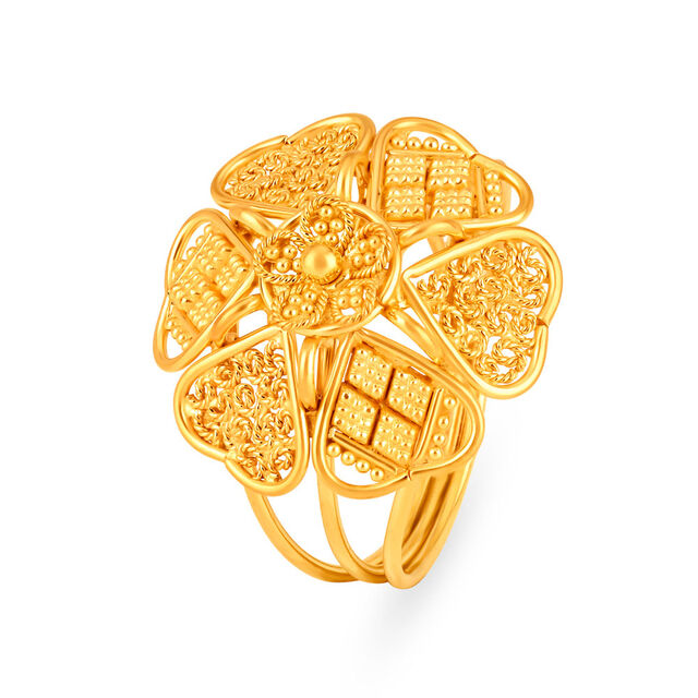 Enchanting Floral Gold Ring,,hi-res 2