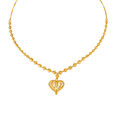 Heart Gold Necklace and Earrings Set,,hi-res 2