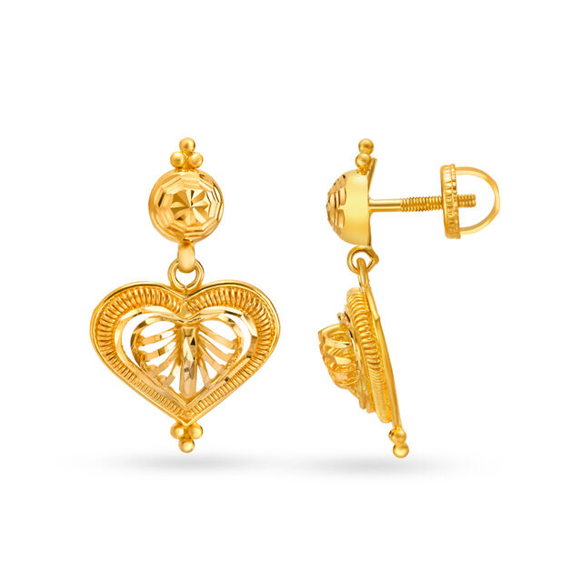 Heart Gold Necklace and Earrings Set,,hi-res 4