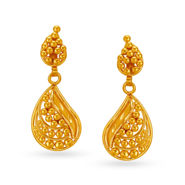 Luxurious 22 Karat Yellow Gold Paisley Drops,,hi-res 