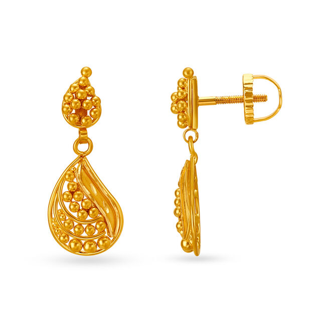 Luxurious 22 Karat Yellow Gold Paisley Drops,,hi-res 2