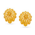 Gleaming 22 Karat Yellow Gold Floral Studs 
