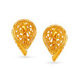 Intricate 22 Karat Yellow Gold Teardrop Studs 