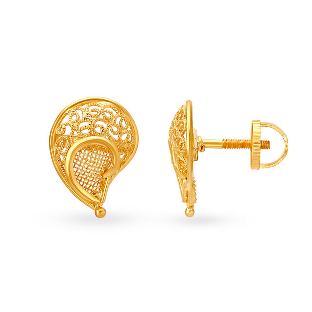Gold Paisley Studs 2