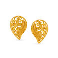 Paisley Gold Stud Earrings 