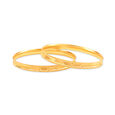 Shimmering Yellow Gold Embossed Bangles,,hi-res 