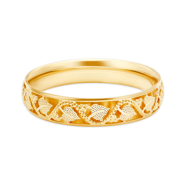 Bewitching Yellow Gold Leaf Bangle 