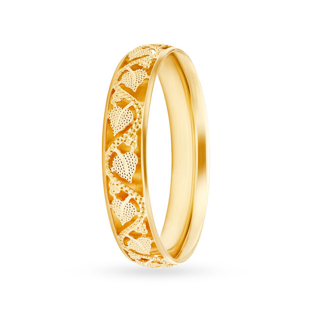 Bewitching Yellow Gold Leaf Bangle 2