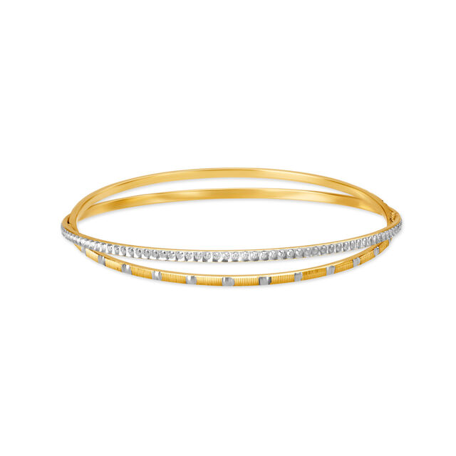 Urbane Yellow Gold Two-Tone Overlap Bangles 2