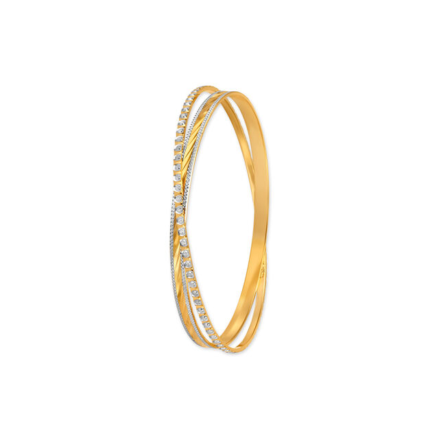 Glimmering Yellow Gold Overlap Bangle 2