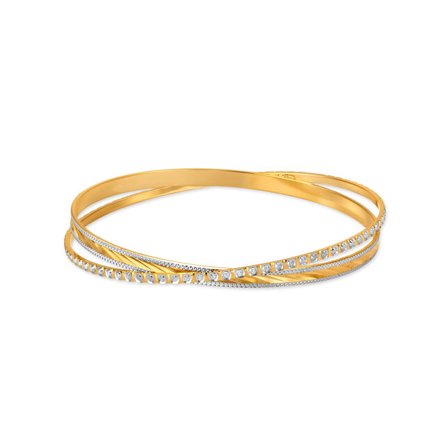 Glimmering Yellow Gold Overlap Bangles 2