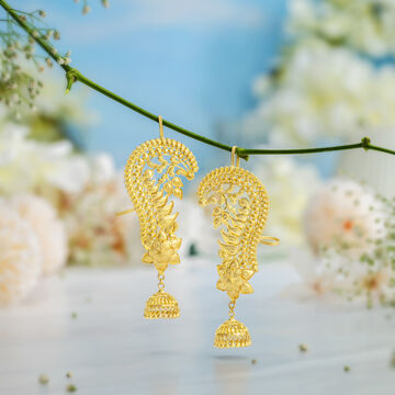 Enduring Floral Motif Jhumka Earring