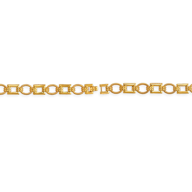 Sophisticated 22 Karat Yellow Gold Oval And Square Link Bracelet,,hi-res 2
