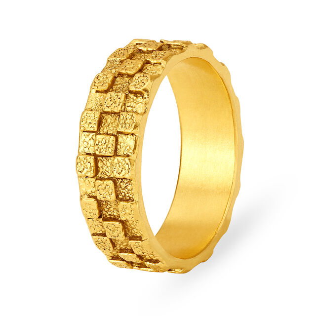 Appealing 22 Karat Yellow Gold Grid Pattern Finger Ring,,hi-res 