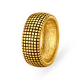Enticing 22 Karat Yellow Gold Grid Pattern Finger Ring,,hi-res 
