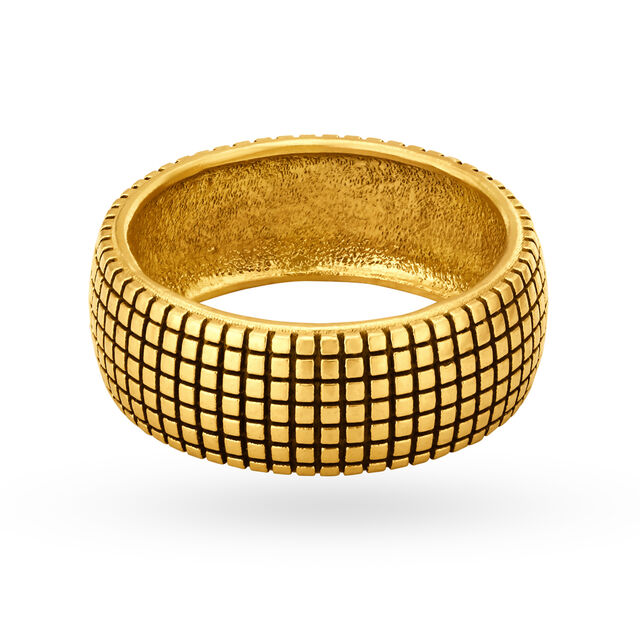 Enticing 22 Karat Yellow Gold Grid Pattern Finger Ring,,hi-res 2