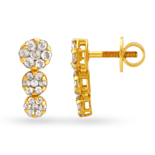 Appealing Oval Shape Gold Necklace Set With Subtle Floral Motif 4
