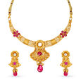Grand Gold Necklace Set with Stones,,hi-res 