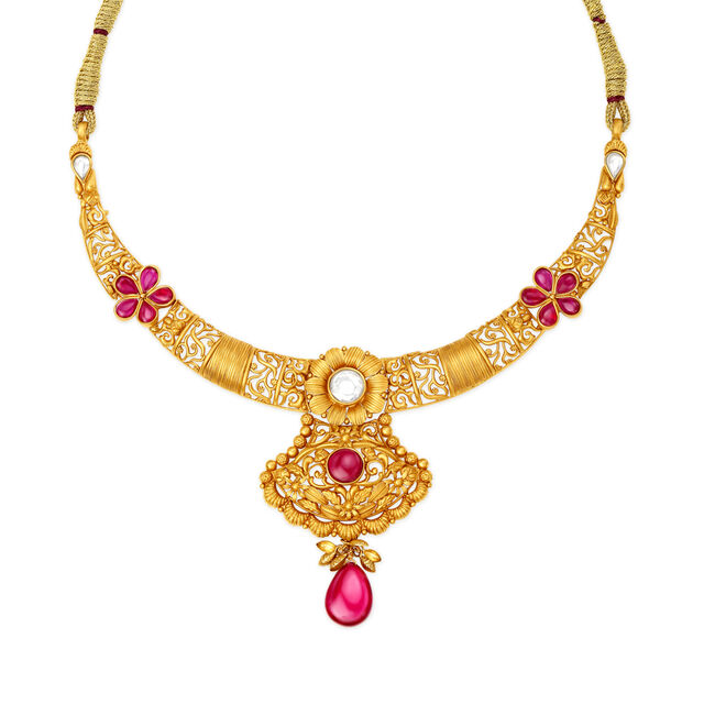 Grand Gold Necklace Set with Stones,,hi-res 2
