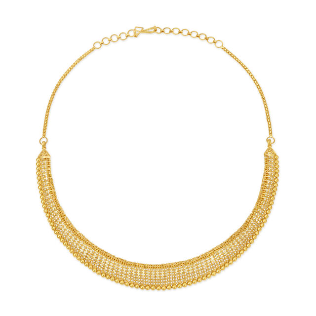 Mesmeric 22 Karat Yellow Gold Filigree Necklace And Earrings Set 2