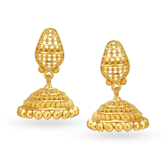 Mesmeric 22 Karat Yellow Gold Filigree Necklace And Earrings Set 3