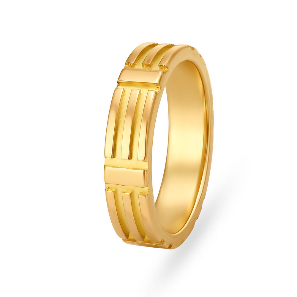 Buy Classic 22 Karat Yellow gold Line Pattern Finger Ring at Best Price ...
