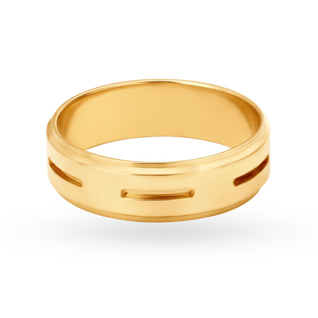 Trendy 22 Karat Yellow Gold Line Patterned Finger Ring,,hi-res