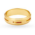 Stylish 22 Karat Yellow Gold Line Pattern Finger Ring 2
