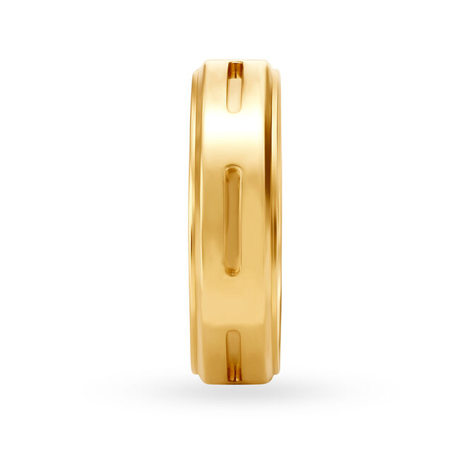 Stylish 22 Karat Yellow Gold Line Pattern Finger Ring 3